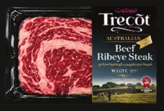 Trecõt Australian Wagyu Ribeye in flexible vacuum packaging
