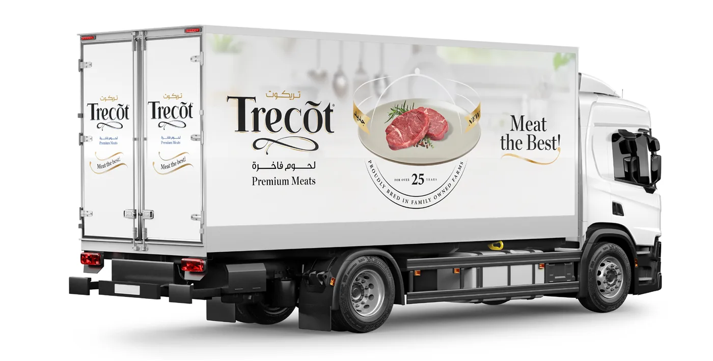 Trecõt branded refrigerated delivery truck